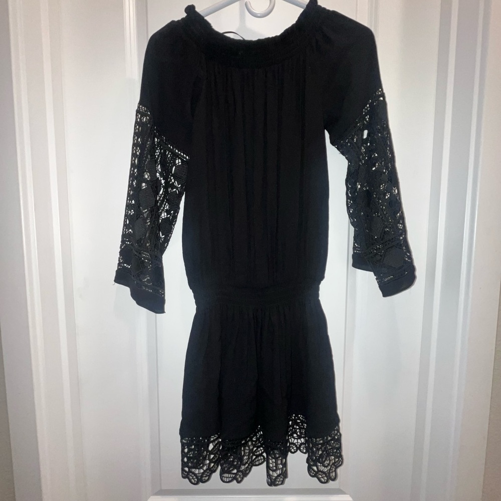 Ramy Brook Lowri off-the-shoulder black lace dress - Picture 2 of 4